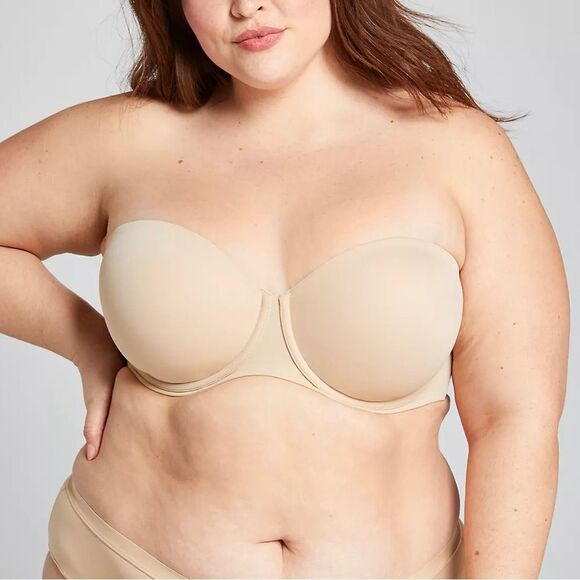 Cacique Lightly Lined Multi-Way Strapless Bra Nude 46DDD - Picture 4 of 11